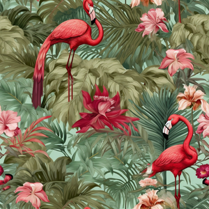 Jungle Flamingo Wallpaper