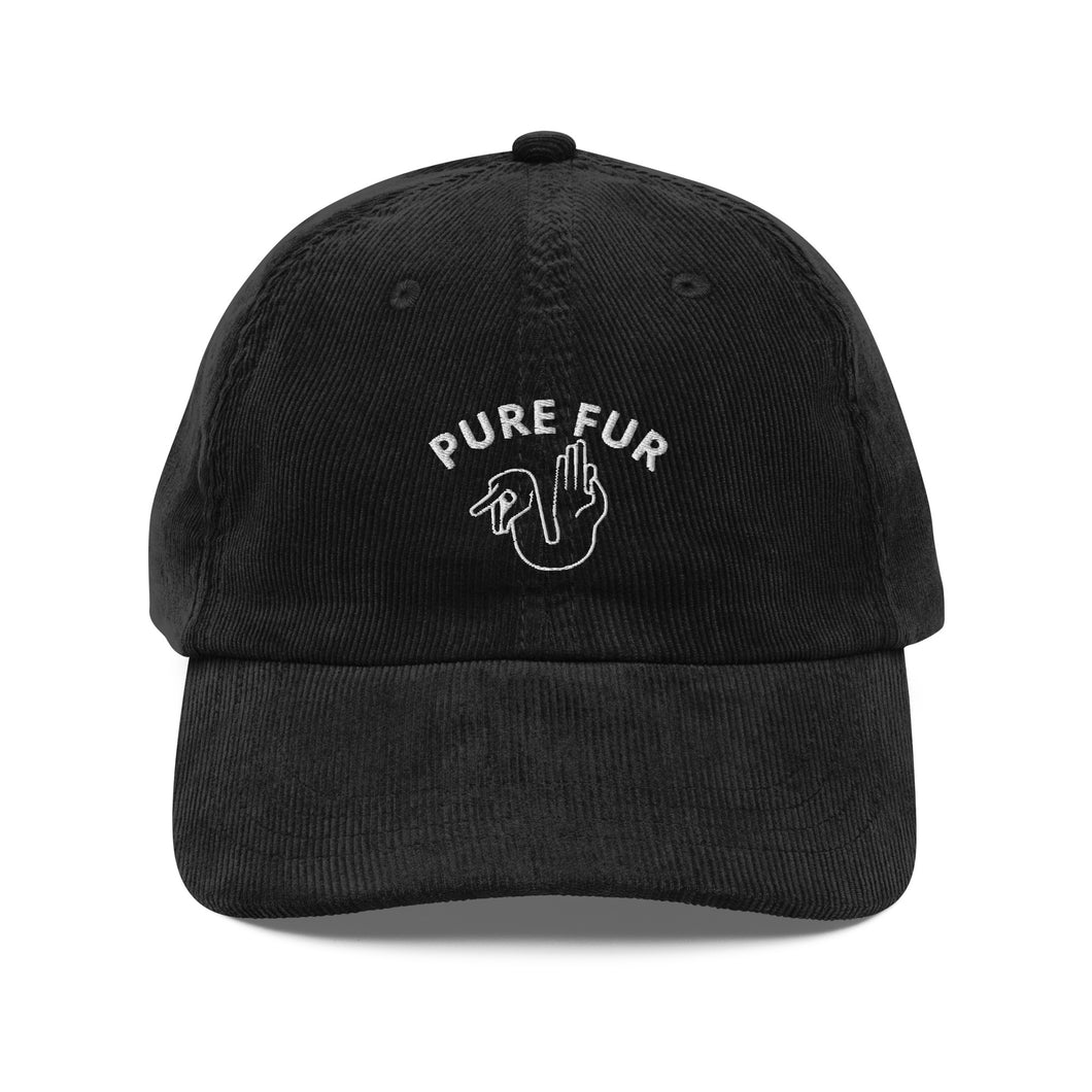Pure Fur Signs Corduroy Hat